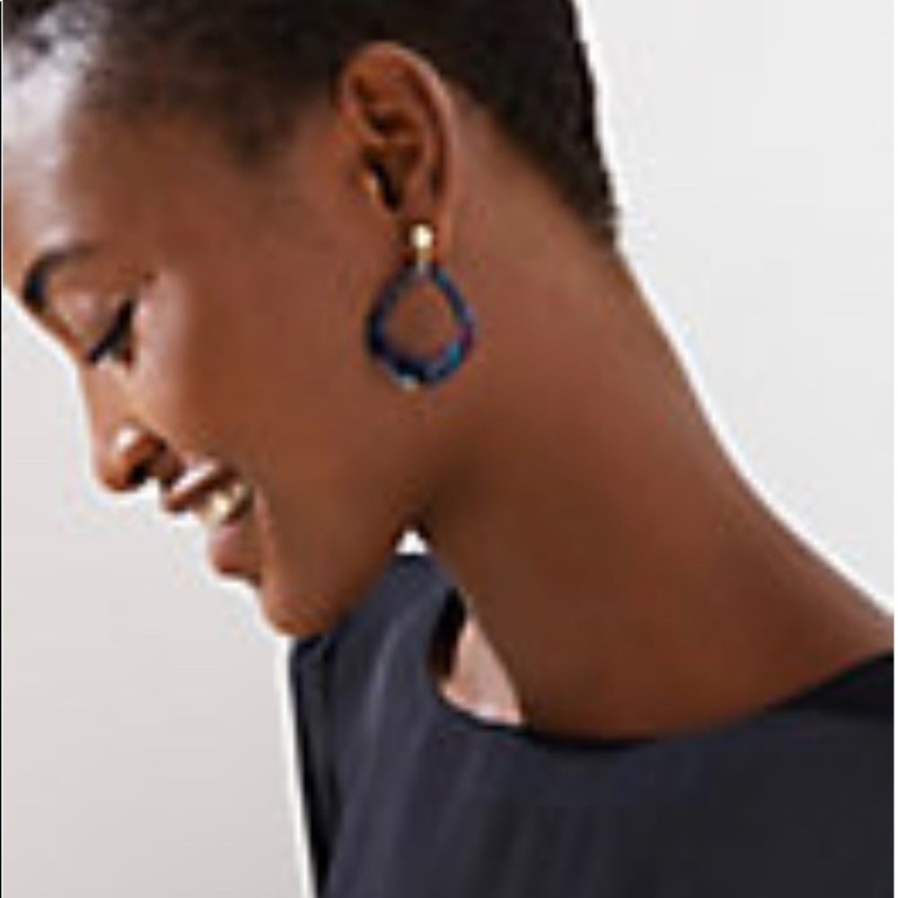 NWT Geo Marbleized Resin Drop Earrings